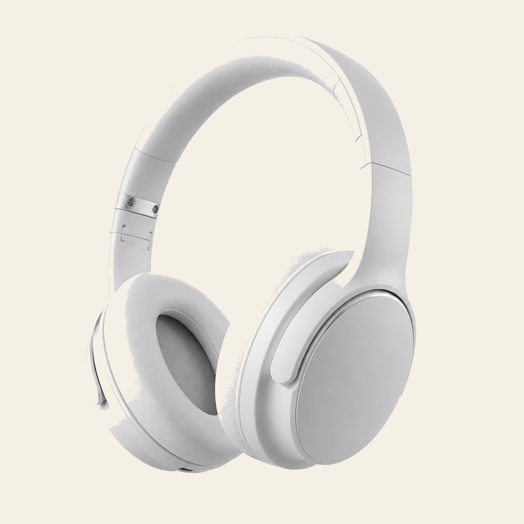 White over-ear headphones